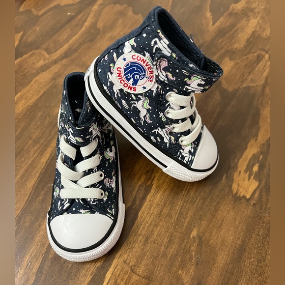 Converse Other - Converse high top sneakers unicorn unicon girls/toddler size 5